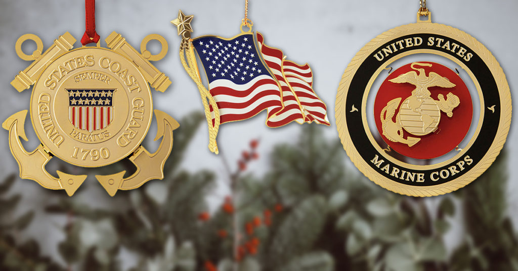 Veteran, Military, and patriotic christmas ornaments 