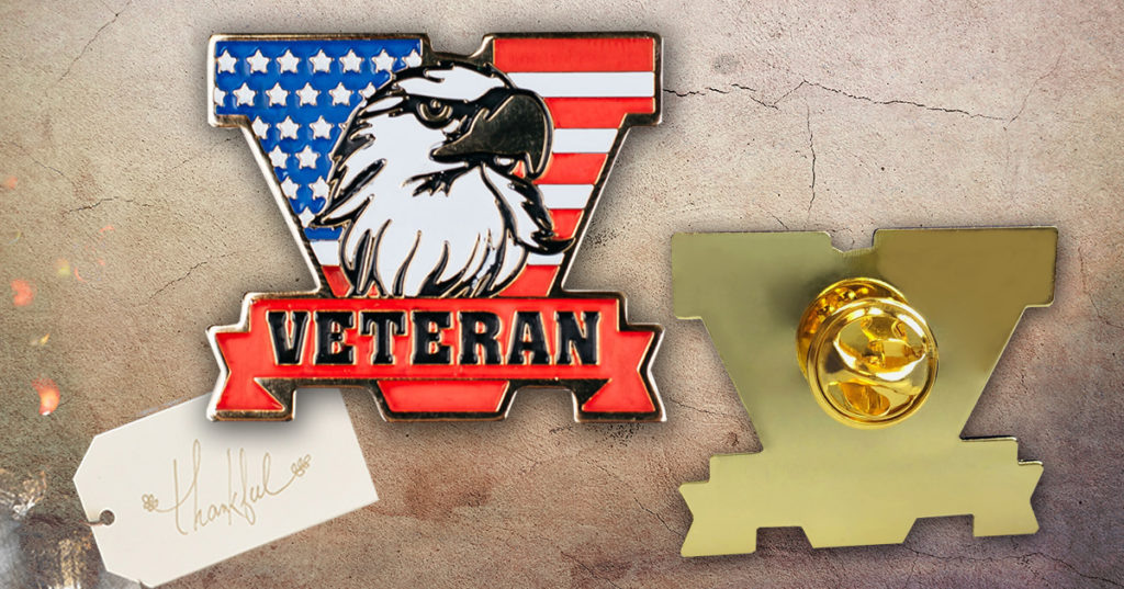 Patriotic Eagle Veteran Pin 