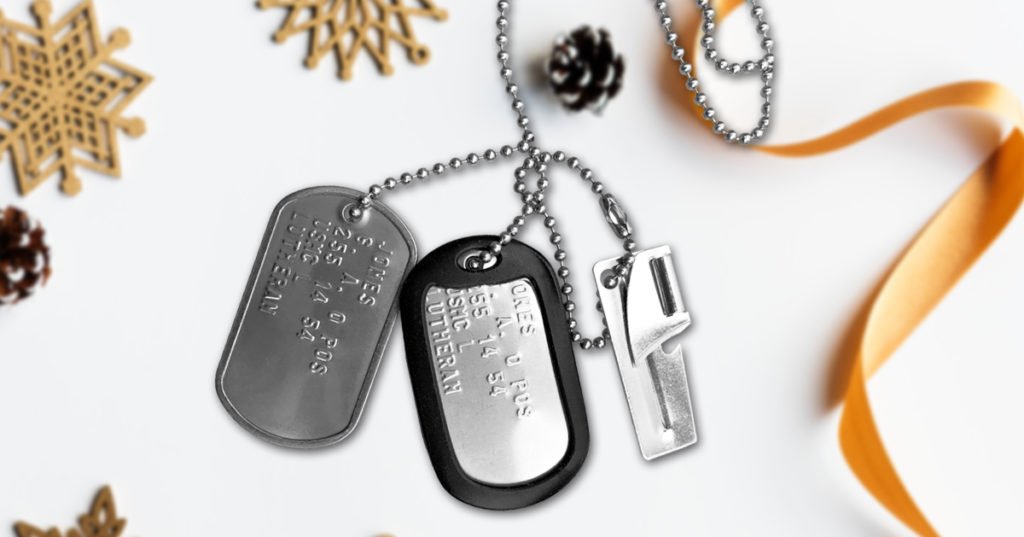 Military Dog Tags Holiday Gift for Veterans Active Duty Reservists