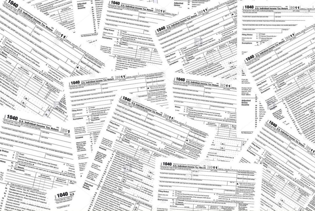 stack of tax forms 