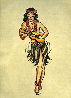 A classic hula girl tattoo
