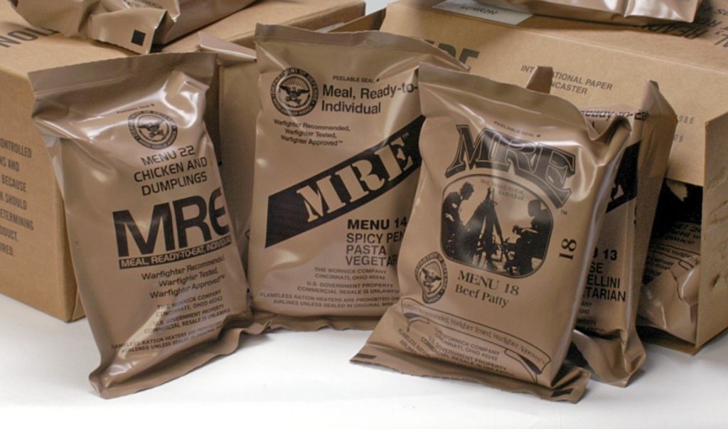 Group of packaged MREs