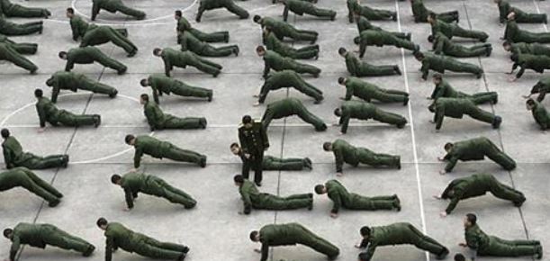 US Army doing Inchworm exercise