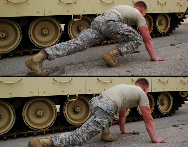 US Soldier doing Mountain Climbers