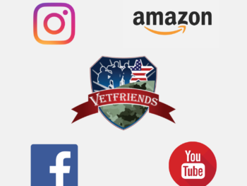 social media platforms to access VetFriends website: Amazon, Facebook, YouTube, Instagram